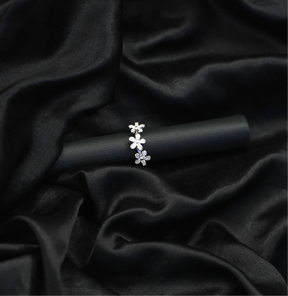 Midnight Bloom Silver Ring